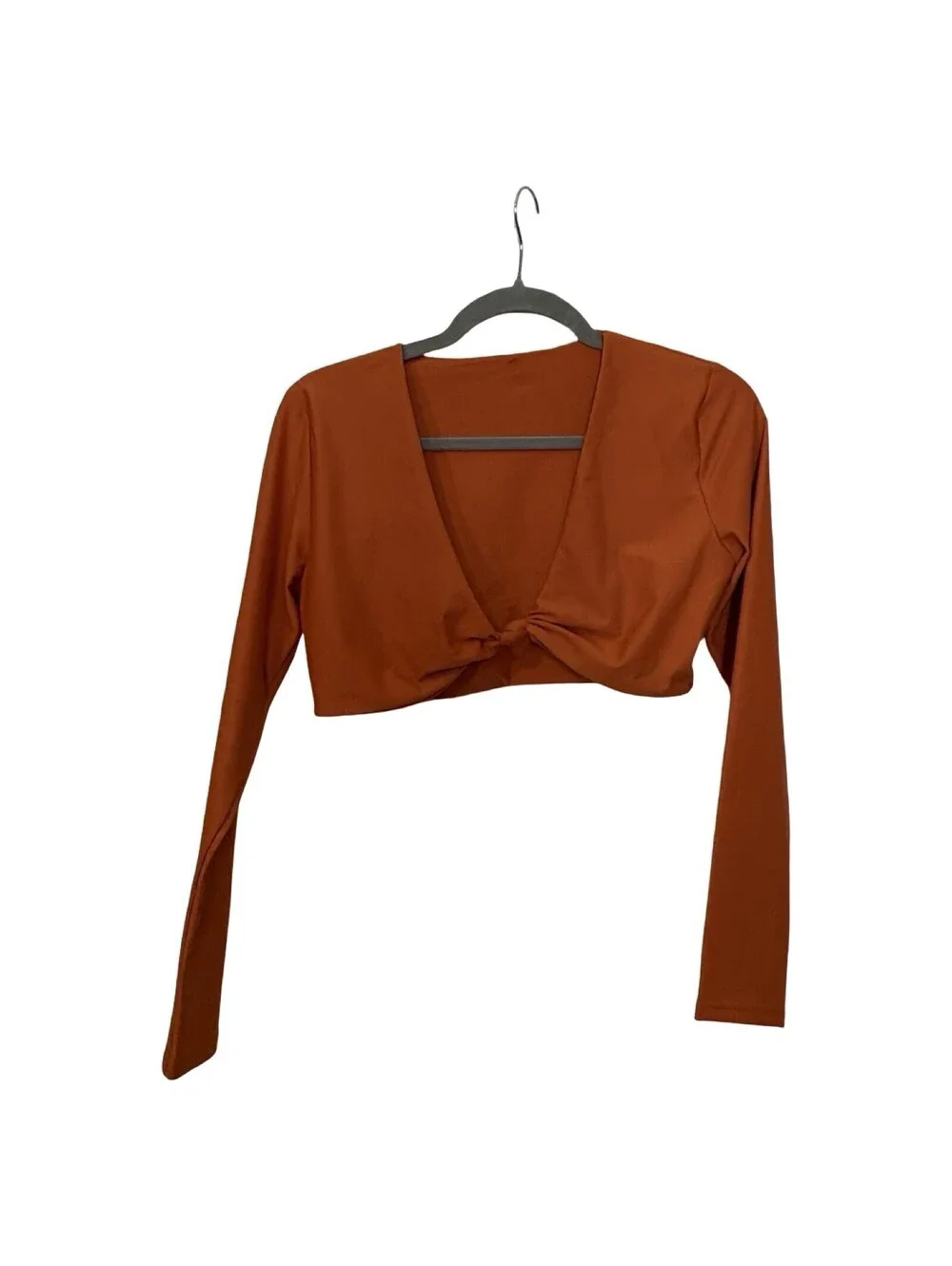 La Muse Cropped Swim Top Women’s Size XL Orange Long Sleeved NWT